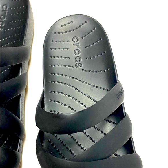 Women’s CROCS Black Strappy Sandals - Picture 3 of 5